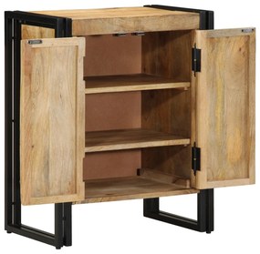vidaXL Ντουλάπα Παπουτσιών Μαύρη 30x30x40 εκ. Μασίφ Ξύλο Μάνγκο και Σίδερο