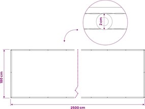 vidaXL Αδιάφανο σκίαστρο μπαλκονιού 1,8 x 25 m Ύφασμα με επικάλυψη PU