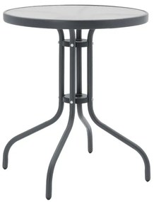 Watson metal anthracite-glass table Φ60x70cm 60x60x70 εκ.