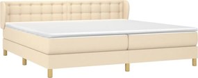 vidaXL Κρεβάτι Boxspring με Στρώμα Κρεμ 200x200 εκ. Υφασμάτινο