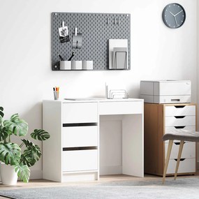 vidaXL Γραφείο με συρτάρι Λευκό 90 x 37.5 x 75 εκ Επεξεργασμένο ξύλο