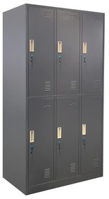 Φοριαμός ArteLibre 6 Θέσεων EARNIL Σκούρο Γκρι Μέταλλο 90x45x185cm Arte-14800010