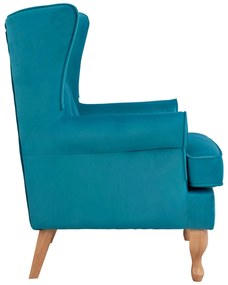 Πολυθρόνα - Μπερζέρα BRANDON HM3073.18 Τυρκουάζ Βελούδο 81x83x101 εκ. 81x83x101 εκ.