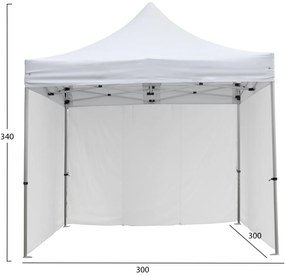 Κιόσκι Gazebo Επαγγελματικό Βαρέως τύπου Cressen C21097.01 Πτυσσόμενο Αλουμινίου 3x3x3,4Yμ