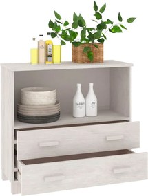 vidaXL Ντουλάπι HAMAR Λευκό 85 x 35 x 80 εκ. από Μασίφ Ξύλο Πεύκου