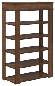 Ράφι παπουτσιών καφέ δρυς 60x30x98 cm Κατασκευασμένο ξύλο - Καφέ