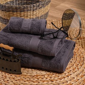 Πετσέτες Kenzo (Σετ 3τμχ) Anthracite Melinen Towels Set 70x140cm 100% Βαμβάκι