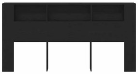 vidaXL Κρεβάτι με Κεφαλάρι Μαύρη δρυς 200 x 18,5 x 104,5 εκ.