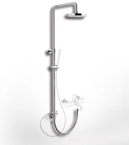 Eurorama Square 51404S Chrome Κολώνα Σταθερού Ύψους 83-144 εκ., για Σύνδεση με Μπαταρία Λουτρού ή Ντους, Τετράγωνη Κεφαλή