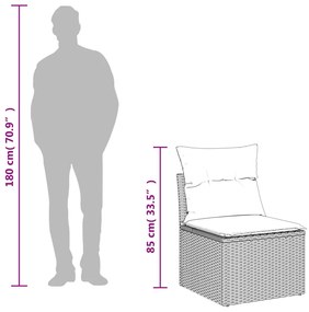 vidaXL Σαλόνι Κήπου Σετ 9 τεμ. Μπεζ Συνθετικό Ρατάν με Μαξιλάρια