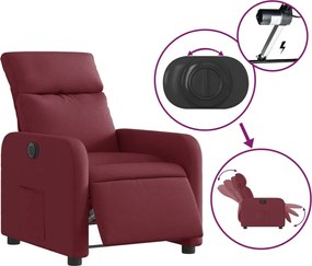 vidaXL Πολυθρόνα Ανακλινόμενη Ηλεκτρική Μπορντό Υφασμάτινη
