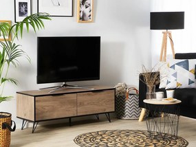 Τραπέζι Tv Berwyn 168, Ανοιχτό χρώμα ξύλου, Μαύρο, 120x46x40cm, 19 kg | Epipla1.gr