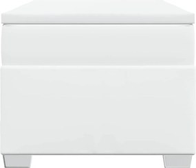vidaXL Κρεβάτι Boxspring με Στρώμα Λευκό 90x190εκ. από Συνθετικό Δέρμα