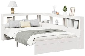 vidaXL Κρεβάτι Βιβλιοθήκη Χωρίς Στρώμα 90x190 εκ Μασίφ Ξύλο Πεύκου