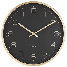 Ρολόι Τοίχου Elegance KA5720BK Φ30cm Μεταλλικό Black-Gold Karlsson Μέταλλο