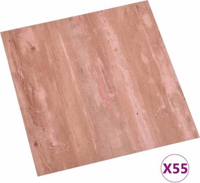 vidaXL Πλάκες Δαπέδου Κόκκινο 5,11 τ.μ. 55 τεμ. PVC