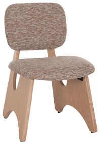 Καρέκλα Τραπεζαρίας BELLISI Καφέ Ύφασμα &amp; Plywood Δρύς 53x56x78Υεκ. 2αδα 53x56x78 εκ.