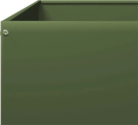 vidaXL Ζαρντινιέρα Υπερυψωμένη Λαδί 100x100x26 εκ. Ατσάλι
