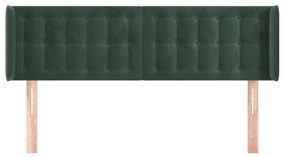 Κεφαλάρι με Πτερύγια Σκούρο Πράσινο 147x16x78/88 εκ. Βελούδινο 3119253