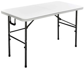 Τραπέζι Camping Βαλίτσα 122x60cm Λευκό 31-30827