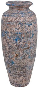 Βάζο 957-125-007 32x80cm Beige-Blue Κεραμικό