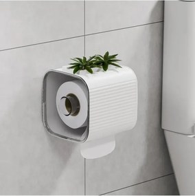 Σετ διακοσμητικών αξεσουάρ μπάνιου με βούρτσα τουαλέτας χαρτοθήκη και κομψό καλάθι Λευκό