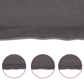 Πάγκος Μπάνιου Σκούρο Καφέ 220x40x(2-6) εκ. Επεξεργ. Μασίφ Ξύλο - Γκρι