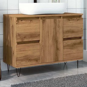 vidaXL Ντουλάπι μπάνιου Δρυς τεχνίτης 80x33x60 cm Κατασκευασμένο ξύλο