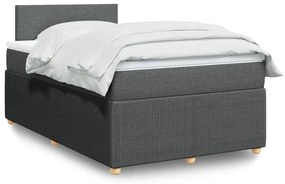 ΚΡΕΒΑΤΙ BOXSPRING ΜΕ ΣΤΡΩΜΑ ΣΚΟΥΡΟ ΓΚΡΙ 120X200 ΕΚ. ΥΦΑΣΜΑΤΙΝΟ 3289717