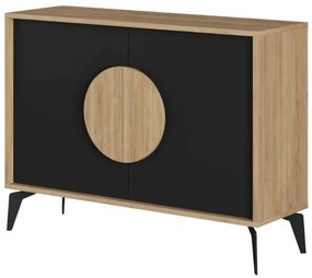 Μπουφές Gora Megapap χρώμα sapphire oak - silky black 110x40x82εκ.