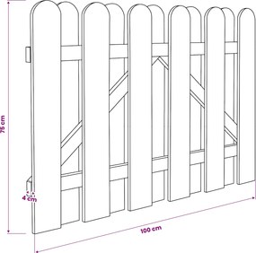 vidaXL Πύλη Κήπου 100 x 75 cm Μασίφ Ξύλο Πεύκου Πράσινο