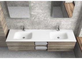 Karag Space Ένθετος Νιπτήρας Πορσελάνης Διπλός 175x46cm Λευκός