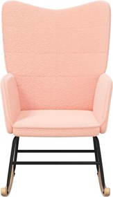 vidaXL Κουνιστή καρέκλα Ροζ Υφάσματος Sherpa