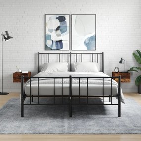 vidaXL Κομοδίνα Επιτοίχια 2 τεμ. Καπνιστή Δρυς 35x35x20 εκ.