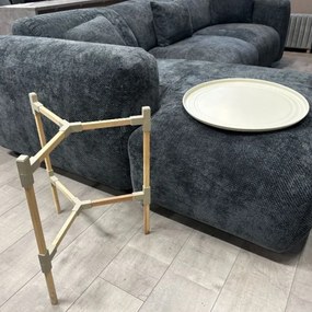 Τραπεζάκι βοηθητικό ξύλινο - πλαστικό χρώμα μπεζ Φ46x53εκ.