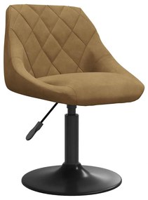 vidaXL Καρέκλα Τραπεζαρίας Καφέ Βελούδινη