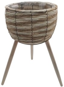 Κασπώ Σε Τρίποδο 00.06.61173 Με Νάιλον 29,5x18,5x52,5cm Ψάθινο Beige-Grey Mat
