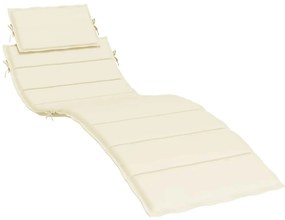 vidaXL Μαξιλάρι Ξαπλώστρας Κρεμ 186x58x4 εκ. από Ύφασμα Oxford