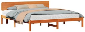 vidaXL Σκελετός Κρεβατιού Κερωτό καφέ 180 x 200 cm Μασίφ ξύλο πεύκου