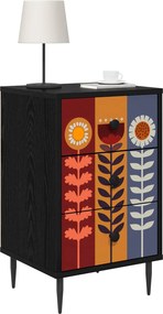 vidaXL Κομοδίνο ESSEN 2 τμχ. Μαύρη Δρυς 36 x 33 x 61 εκ.