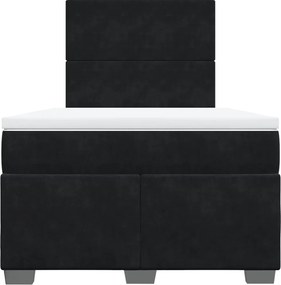 vidaXL Κρεβάτι Boxspring με Στρώμα Μαύρο 120 x 200 εκ. Βελούδινο