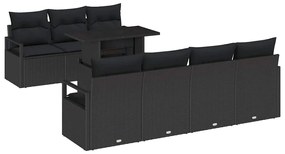 vidaXL Σετ Καναπέ Κήπου με μαξιλάρι 8 pcs Μαύρο 100 x 55 x 73 εκ