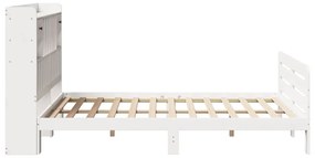 vidaXL Κρεβάτι Βιβλιοθήκη Χωρίς Στρώμα 140x200 εκ Μασίφ Ξύλο Πεύκο