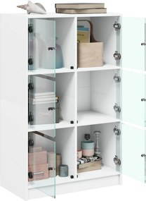 vidaXL Ντουλάπι με Πόρτες Λευκό 68x37x109 εκ. από Επεξεργασμένο Ξύλο