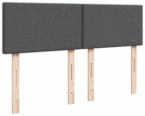 Οθωμανικό κρεβάτι με στρώμα &amp; LEDs Σκούρο γκρι 140x190cm Ύφασμα - Γκρι