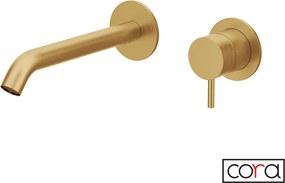 Cora Cosmo 6118 Gold Brushed PVD - Εντοιχιζόμενη μπαταρία νιπτήρα