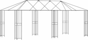 vidaXL Σκελετός Γκαζebo 6 x 3 m Μαύρο Ατσάλι