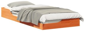 vidaXL Κρεβάτι δαπέδου Καφέ κεριού 80 x 210 cm Στερεό Ξύλο