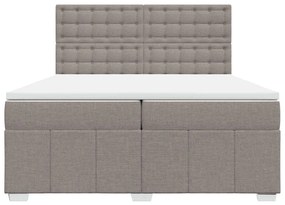 vidaXL Κρεβάτι Boxspring με Στρώμα Taupe 200x200 εκ. Υφασμάτινο