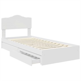 vidaXL Κρεβάτι Αποθήκης Λευκό 70 x 190 cm Επεξεργασμένο ξύλο